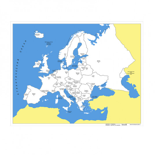 6.03.1С Контурная карта Европы - столицы