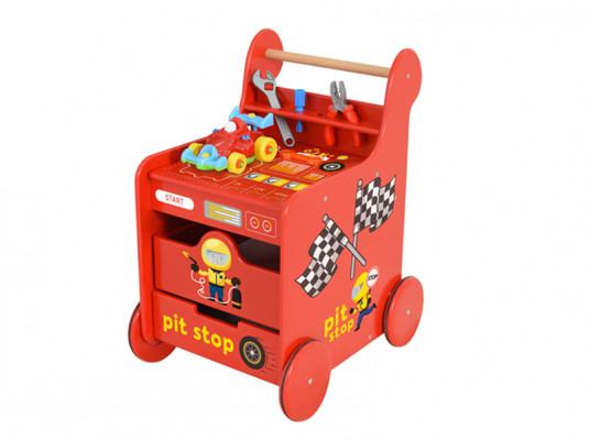 70303 Детская игровая тележка-каталка Пит-стоп с набором инструментов